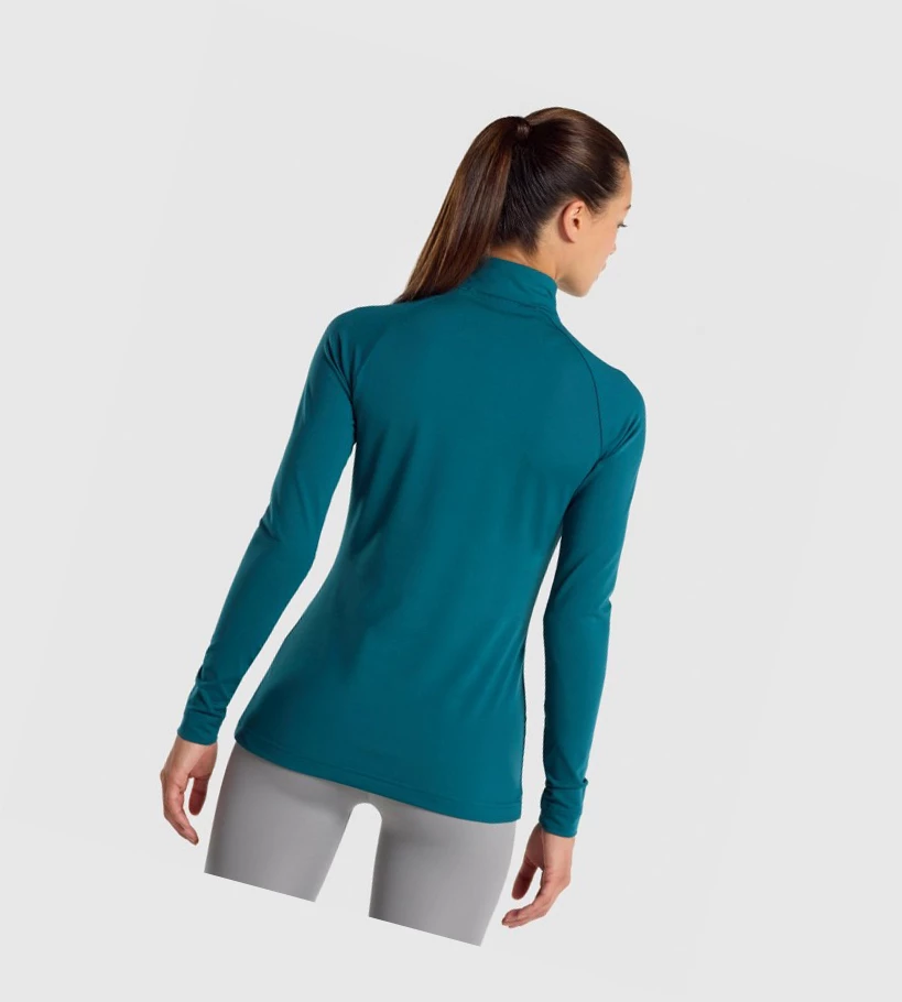 Gymshark Trenings 1/4 Zip Klær Dame Turkis | FUHIPC256