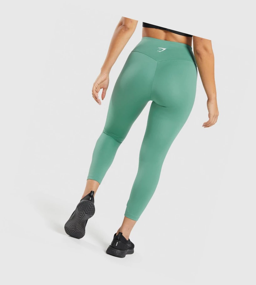 Gymshark Trenings 7/8 High Waisted Leggings Dame Grønn | CAWETN956