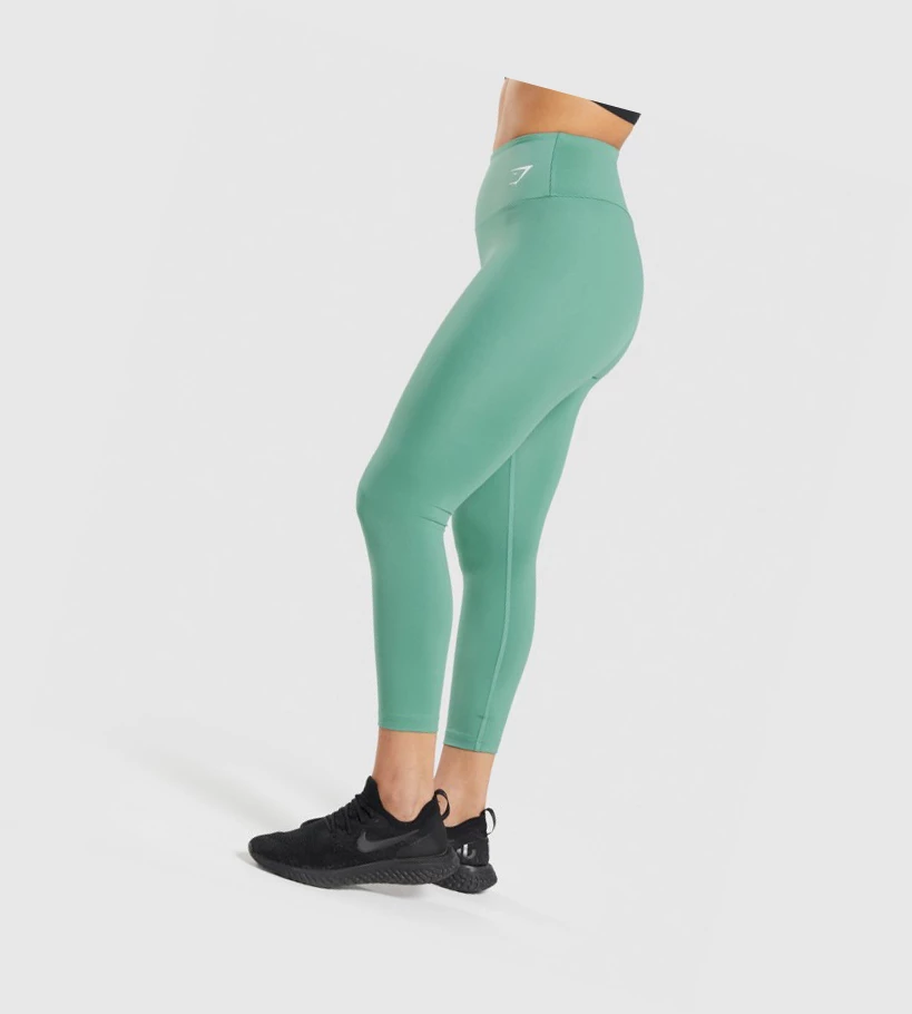 Gymshark Trenings 7/8 High Waisted Leggings Dame Grønn | CAWETN956