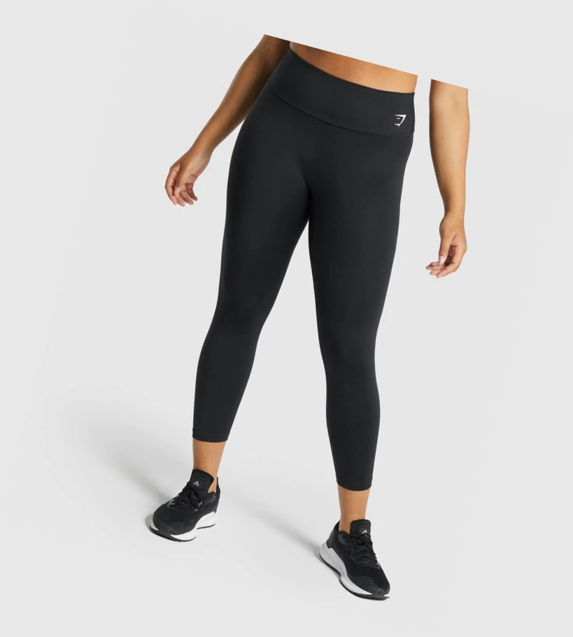 Gymshark Trenings 7/8 High Waisted Leggings Dame Svarte | EMRFSL572