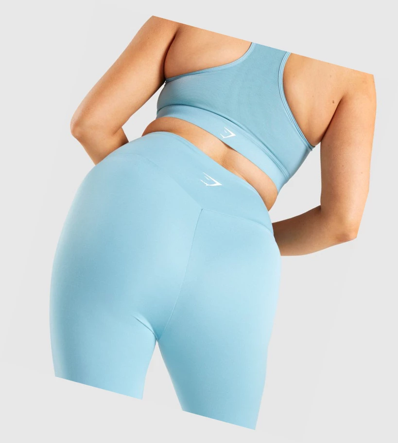 Gymshark Trenings 7/8 High Waisted Leggings Dame Lyse Blå | NCTAWY527