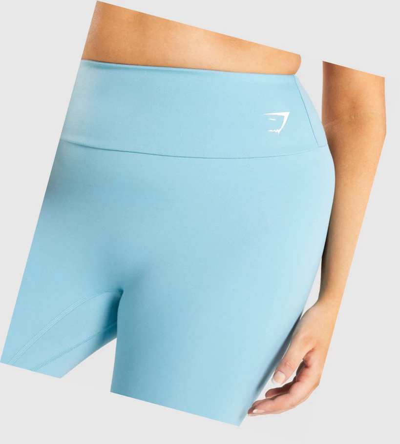 Gymshark Trenings 7/8 High Waisted Leggings Dame Lyse Blå | NCTAWY527