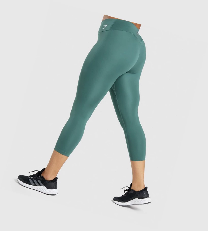 Gymshark Trenings 7/8 High Waisted Leggings Dame Mørke Grønn | VBRDST523