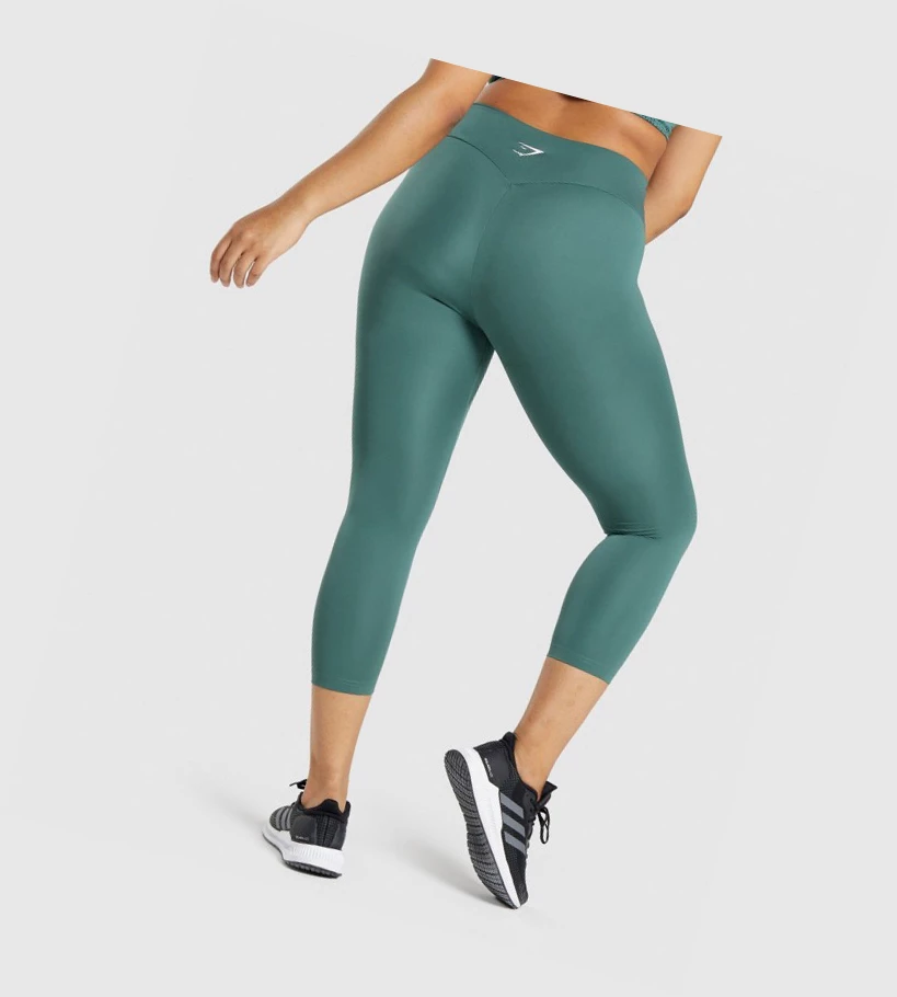 Gymshark Trenings 7/8 High Waisted Leggings Dame Mørke Grønn | VBRDST523