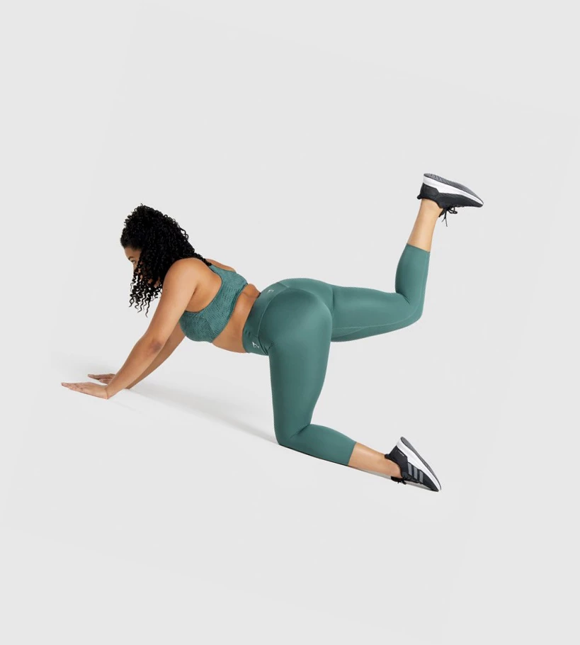 Gymshark Trenings 7/8 High Waisted Leggings Dame Mørke Grønn | VBRDST523