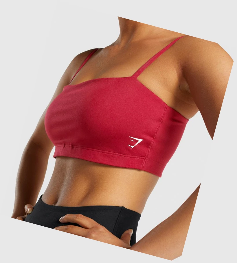 Gymshark Trenings Bandeau Sports Bh Dame Burgunder | EWDGMJ247