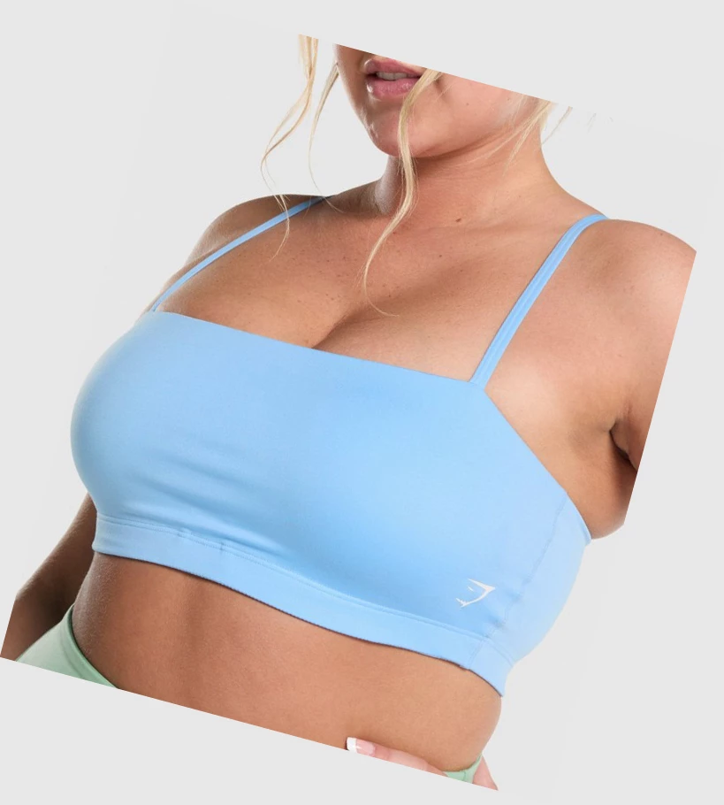 Gymshark Trenings Bandeau Sports Bh Dame Lyse Blå | JLDENV856