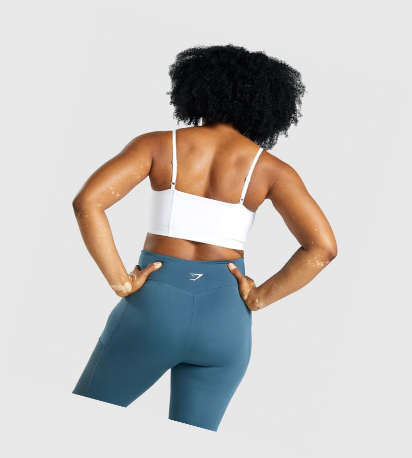 Gymshark Trenings Bandeau Sports Bh Dame Hvite | JPHDAF058