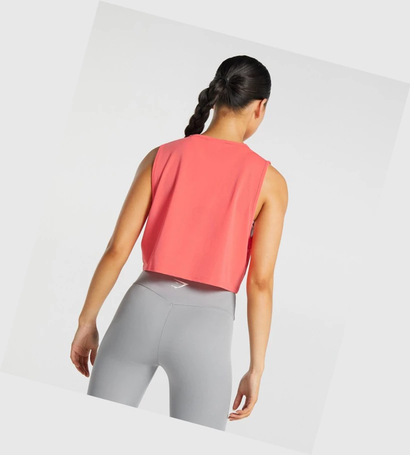 Gymshark Trenings Crop Singlet Dame Rosa | JBUWMT406