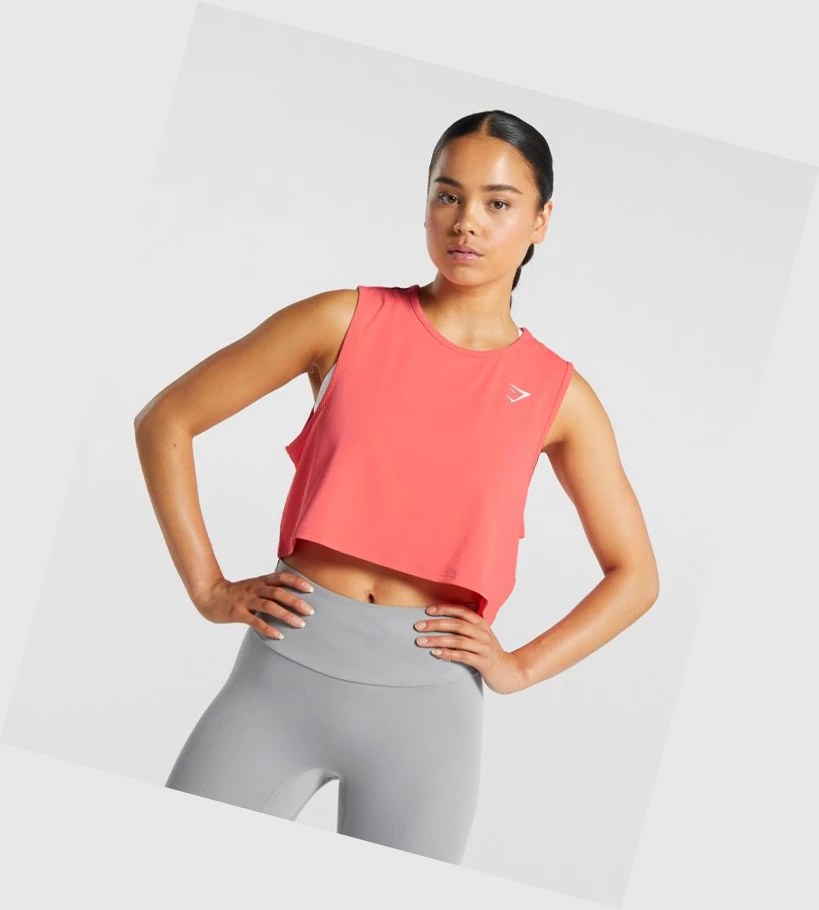 Gymshark Trenings Crop Singlet Dame Rosa | JBUWMT406