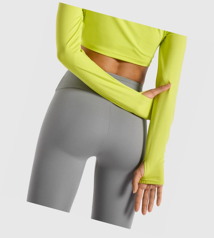 Gymshark Trenings Crop Top T-skjorte Dame Gul | THVOBI692