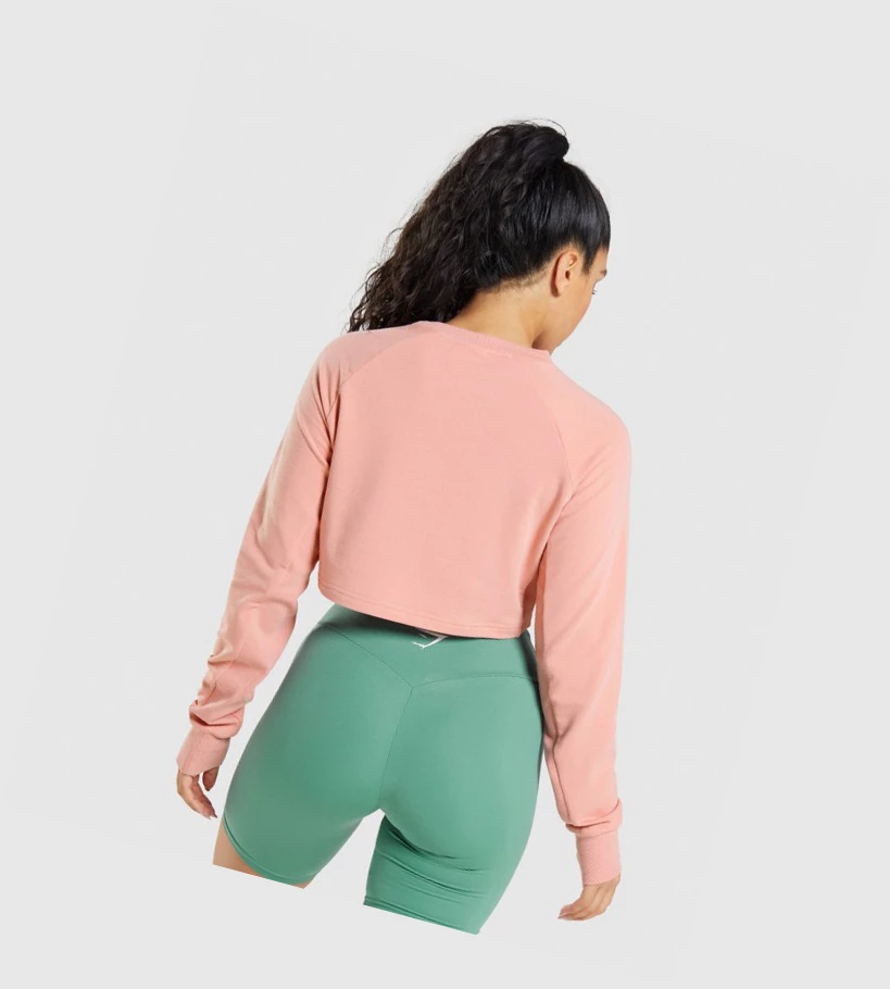 Gymshark Trenings Cropped Genser Klær Dame Rosa | MACEVN082