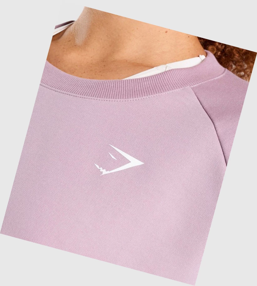 Gymshark Trenings Cropped Genser Klær Dame Lyse Lilla | MDGCXQ260