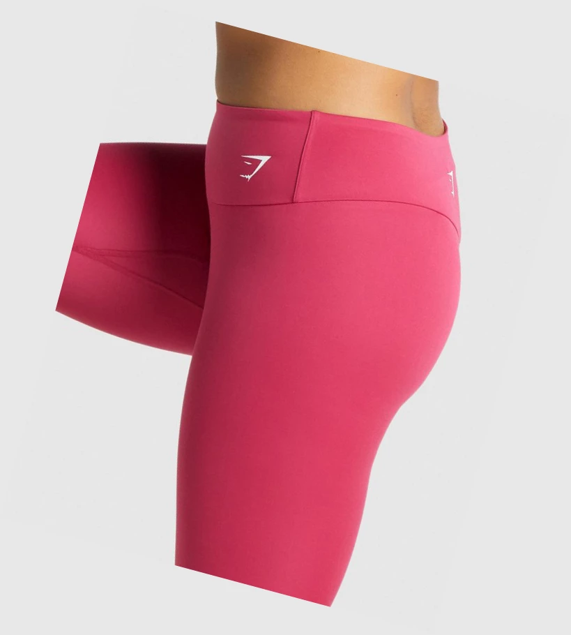 Gymshark Trenings Cropped High Waisted Leggings Dame Rosa | YHRJBL239