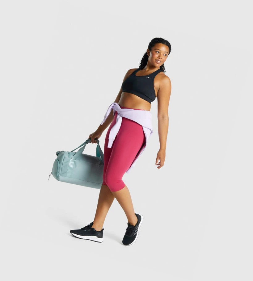 Gymshark Trenings Cropped High Waisted Leggings Dame Rosa | YHRJBL239