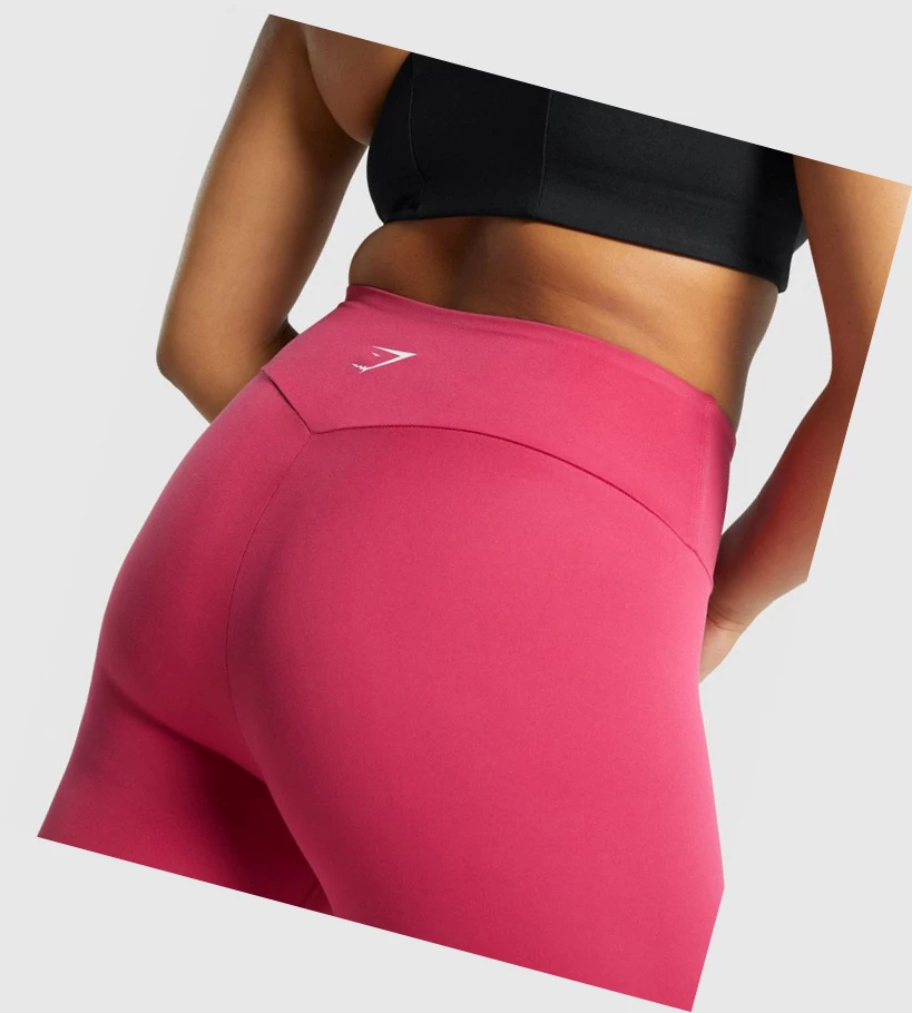 Gymshark Trenings Cropped High Waisted Leggings Dame Rosa | YHRJBL239