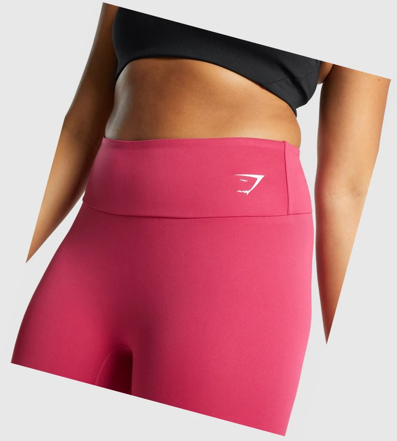 Gymshark Trenings Cropped High Waisted Leggings Dame Rosa | YHRJBL239