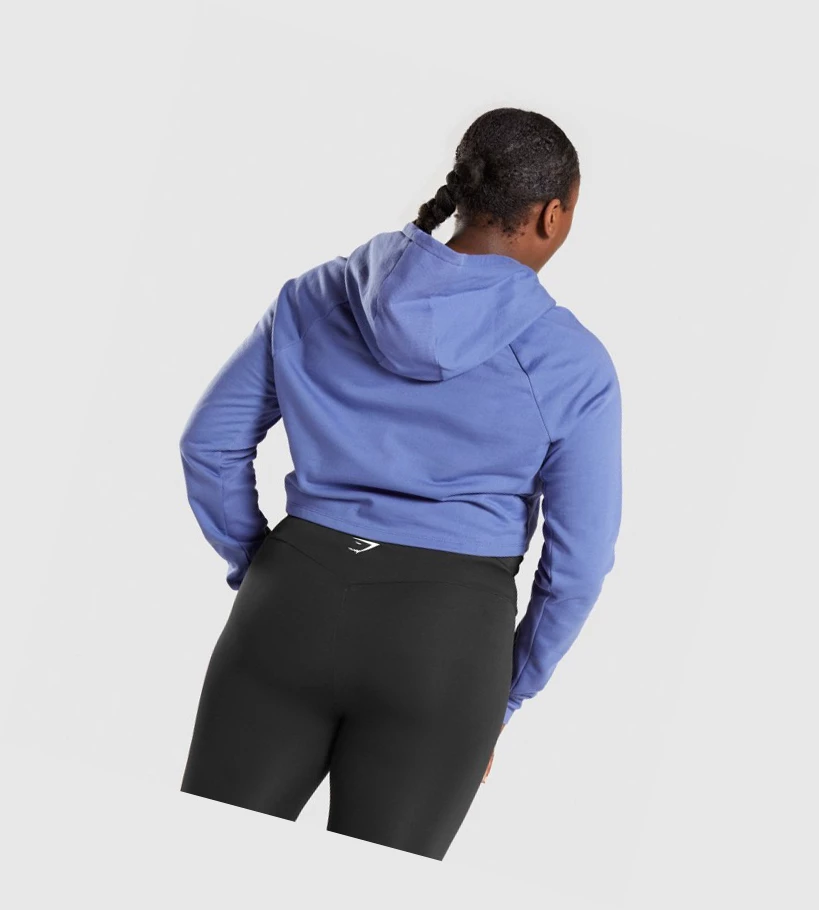 Gymshark Trenings Cropped Klær Dame Blå | XHFJEZ098