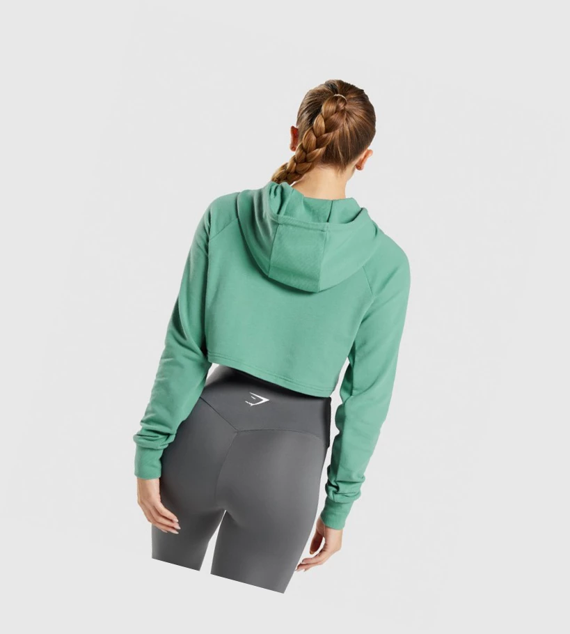 Gymshark Trenings Cropped Klær Dame Grønn | UGFCBL197