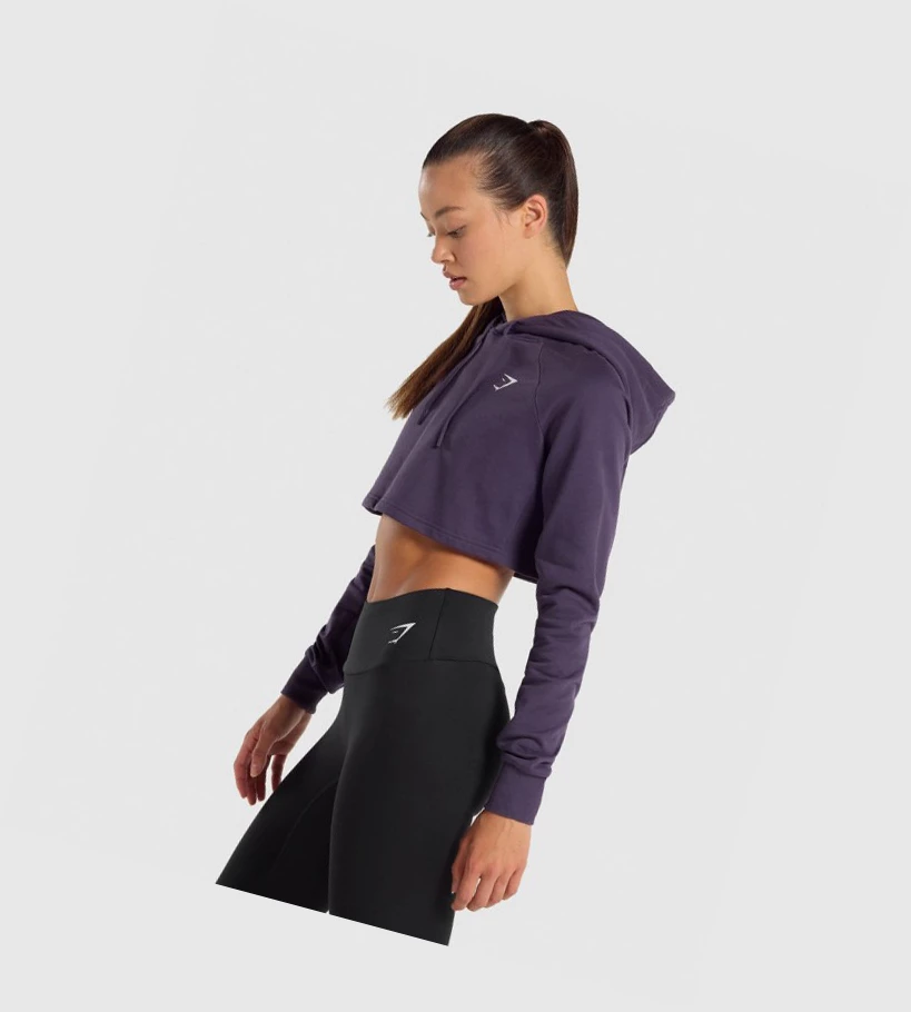 Gymshark Trenings Cropped Klær Dame Lilla | UHYTRP104