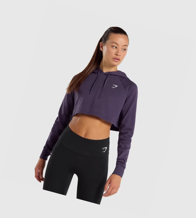 Gymshark Trenings Cropped Klær Dame Lilla | UHYTRP104