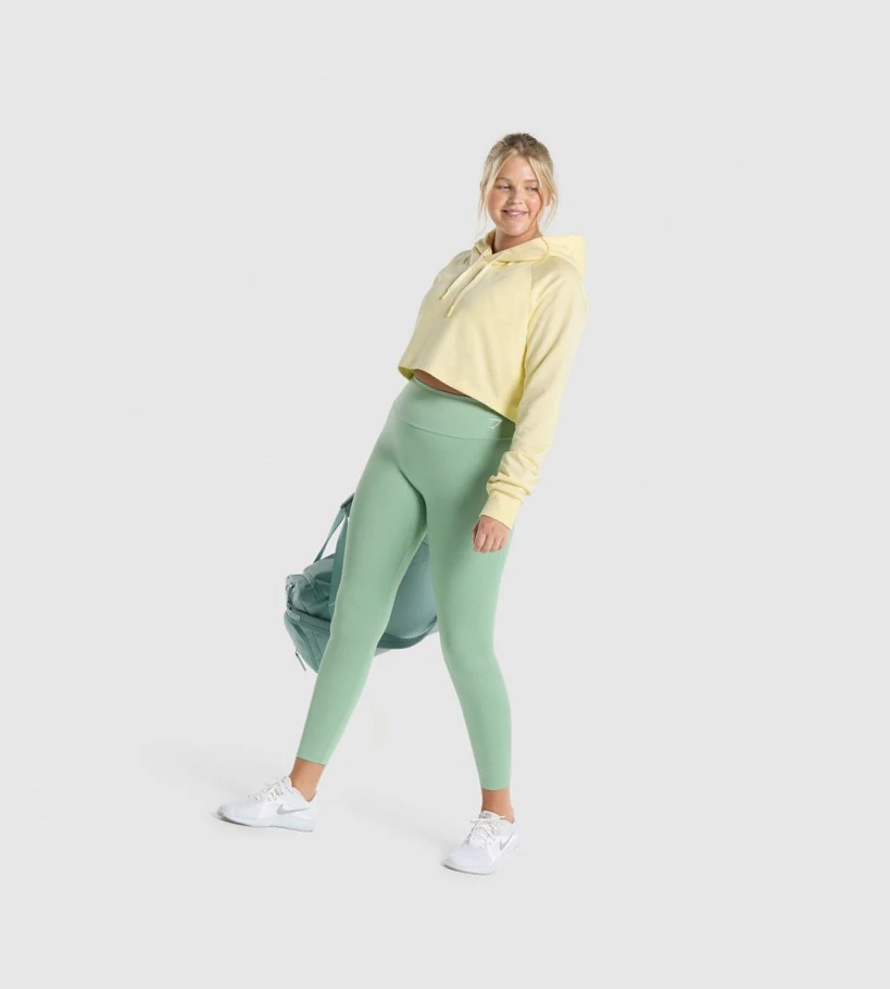 Gymshark Trenings Cropped Klær Dame Lyse Gul | GSVZRC431