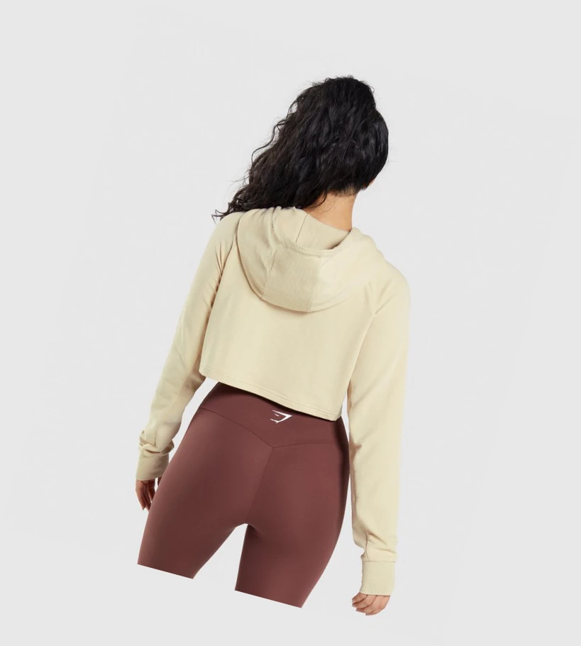 Gymshark Trenings Cropped Klær Dame Lyse Gul Brune | XOWRIT603