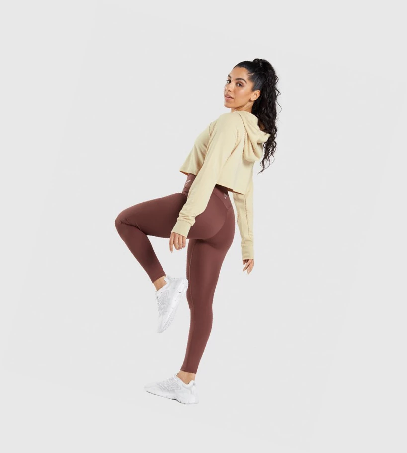 Gymshark Trenings Cropped Klær Dame Lyse Gul Brune | XOWRIT603