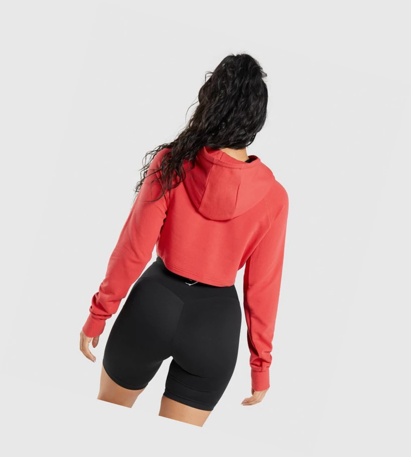 Gymshark Trenings Cropped Klær Dame Rød | YFDKTQ607