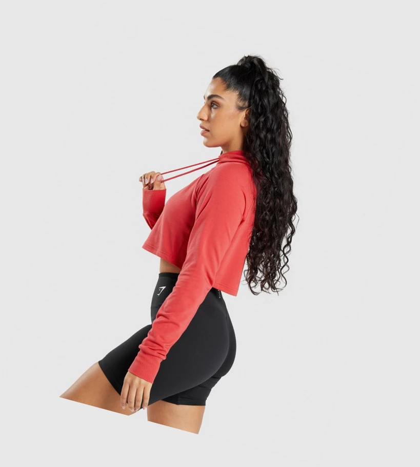 Gymshark Trenings Cropped Klær Dame Rød | YFDKTQ607