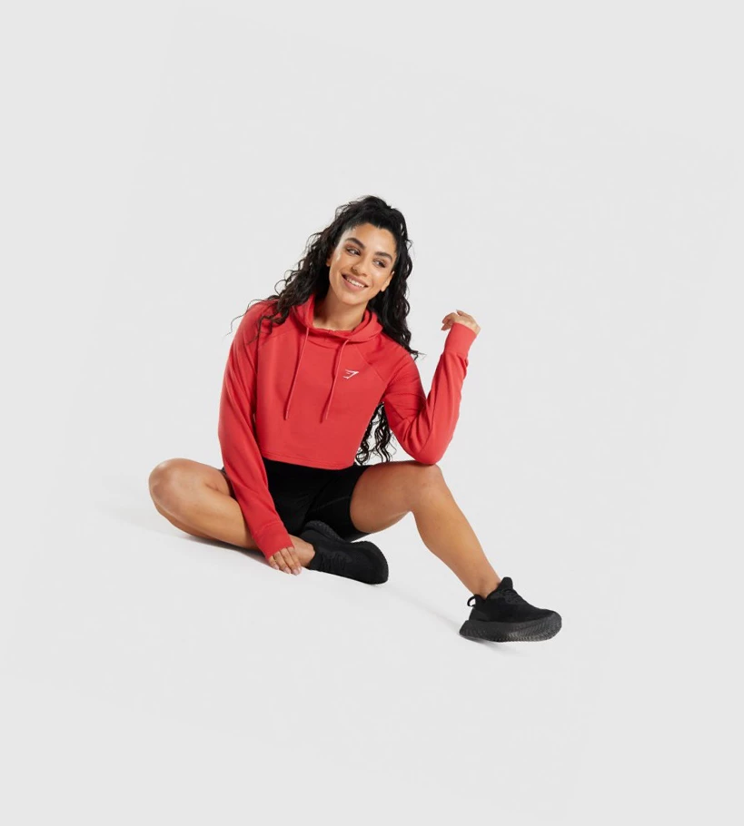 Gymshark Trenings Cropped Klær Dame Rød | YFDKTQ607