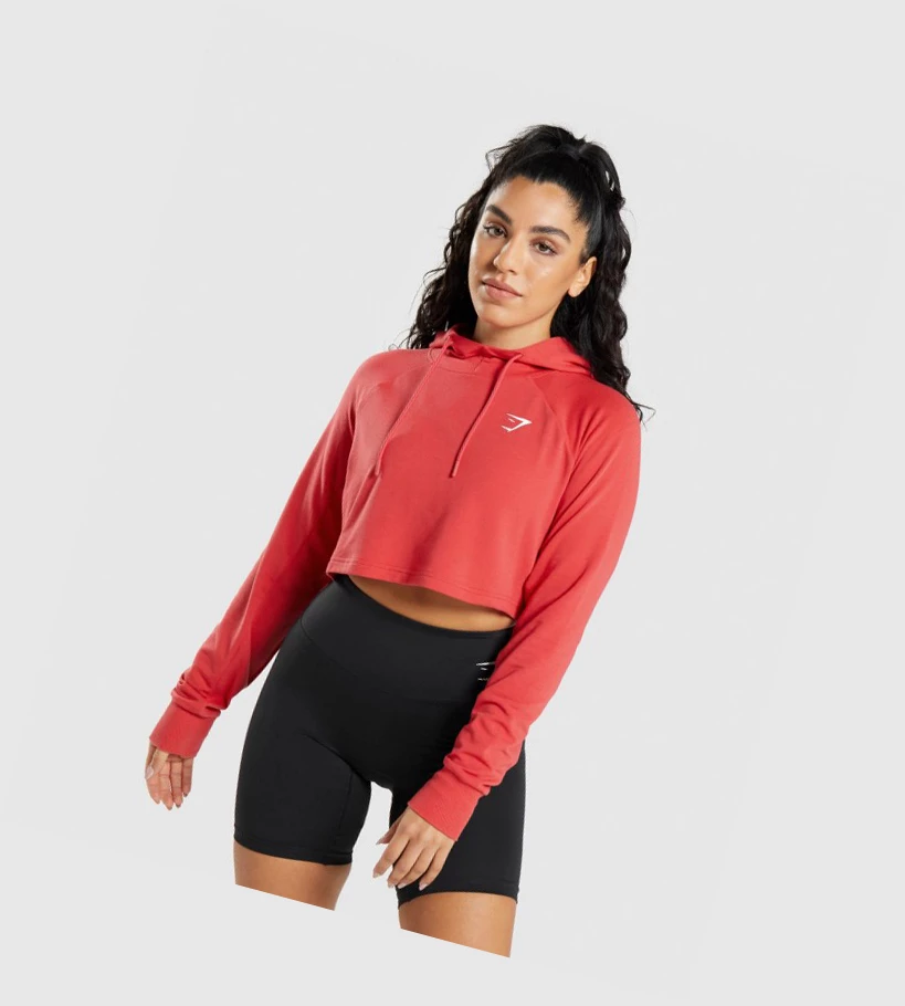 Gymshark Trenings Cropped Klær Dame Rød | YFDKTQ607