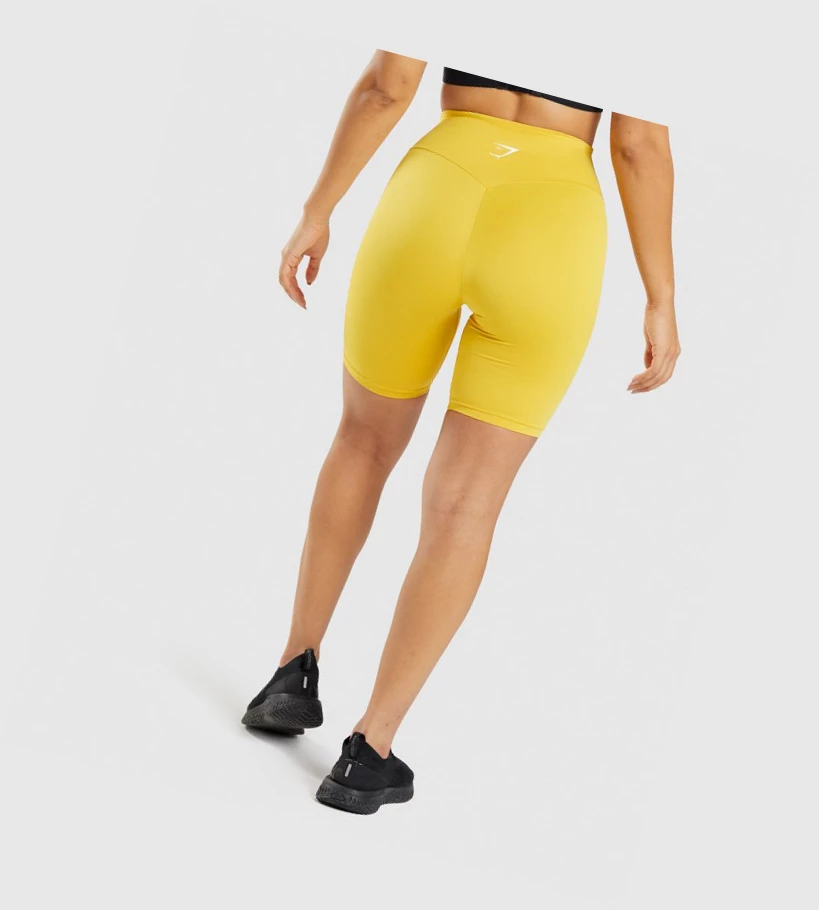 Gymshark Trenings Cycling Shorts Dame Gul | MBRTPX641