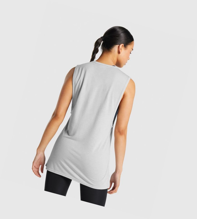 Gymshark Trenings Drop Arm Singlet Dame Lyse Grå | MURSPC378