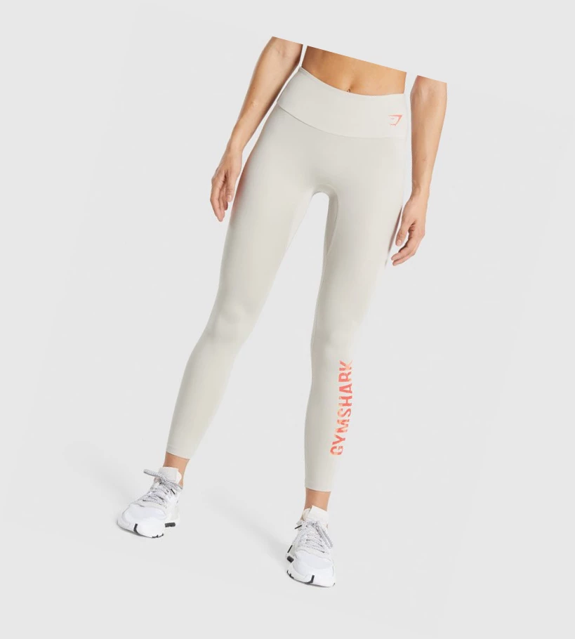 Gymshark Trenings Grafiske High Waisted Leggings Dame Grå | UFHJQK920