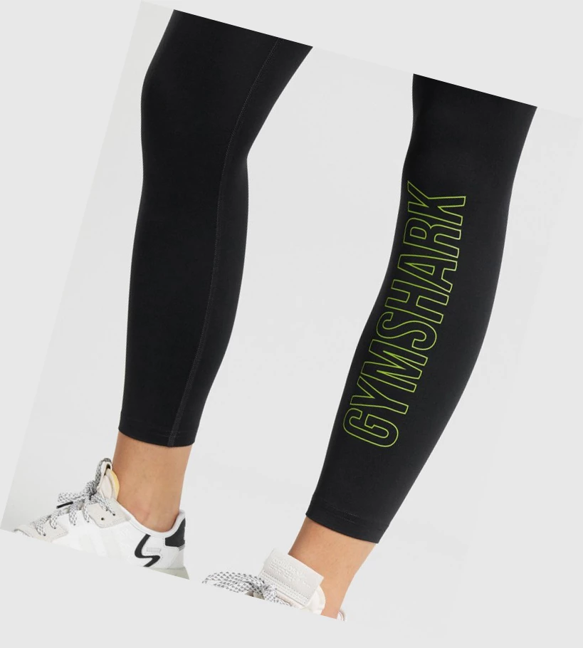 Gymshark Trenings Grafiske High Waisted Leggings Dame Svarte | VKDUNF640