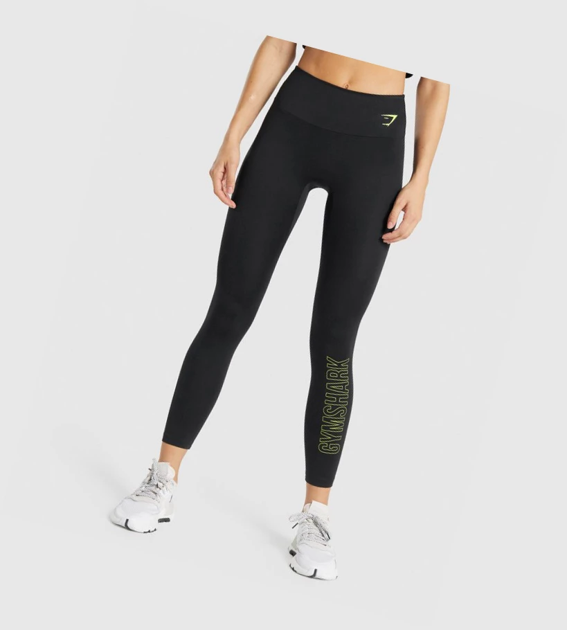 Gymshark Trenings Grafiske High Waisted Leggings Dame Svarte | VKDUNF640