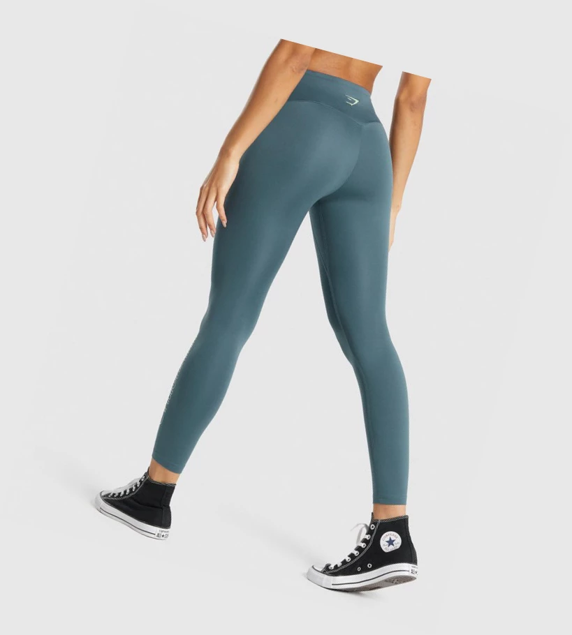 Gymshark Trenings Grafiske High Waisted Leggings Dame Turkis | VOMFJE260