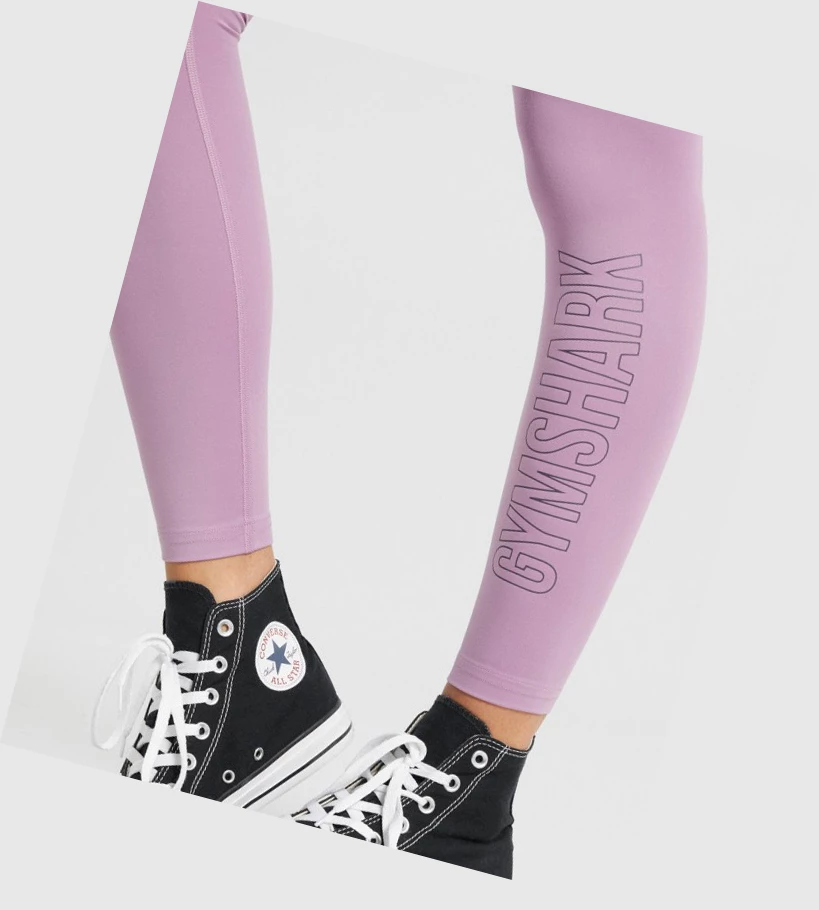 Gymshark Trenings Grafiske High Waisted Leggings Dame Lilla | WYEUAQ613