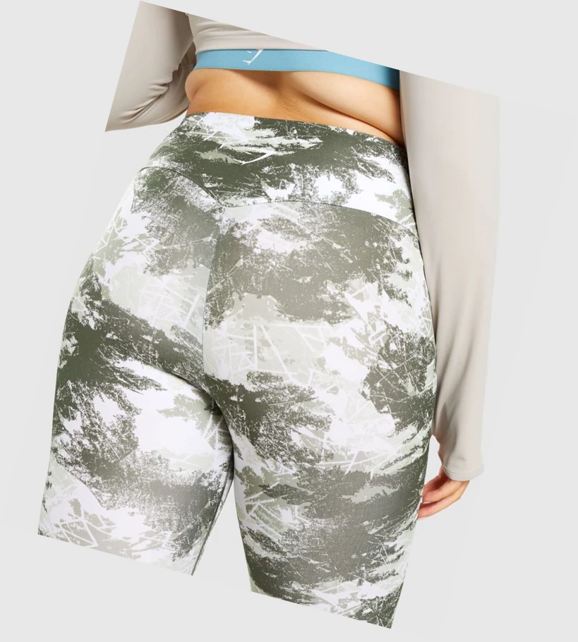 Gymshark Trenings High Waisted Leggings Dame Grønn Camouflage | SBHFKA436