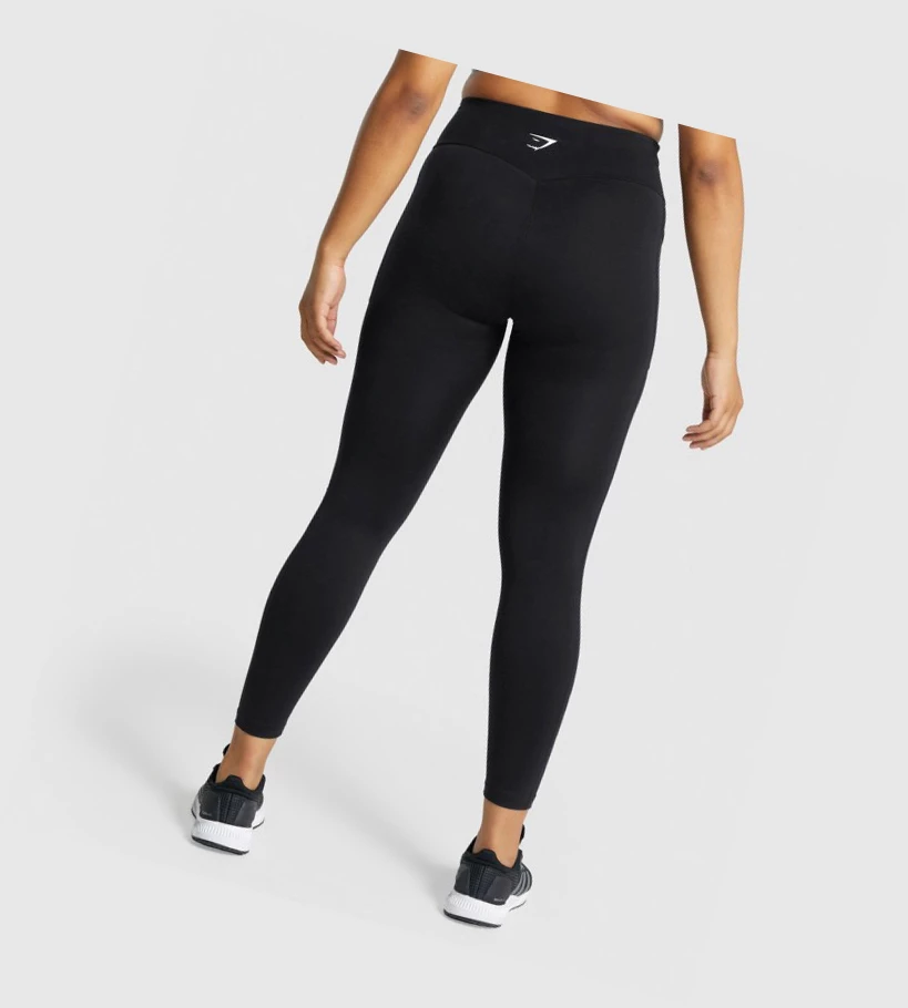 Gymshark Trenings Mesh Pocket High Waisted Leggings Dame Svarte | JQAYNE136