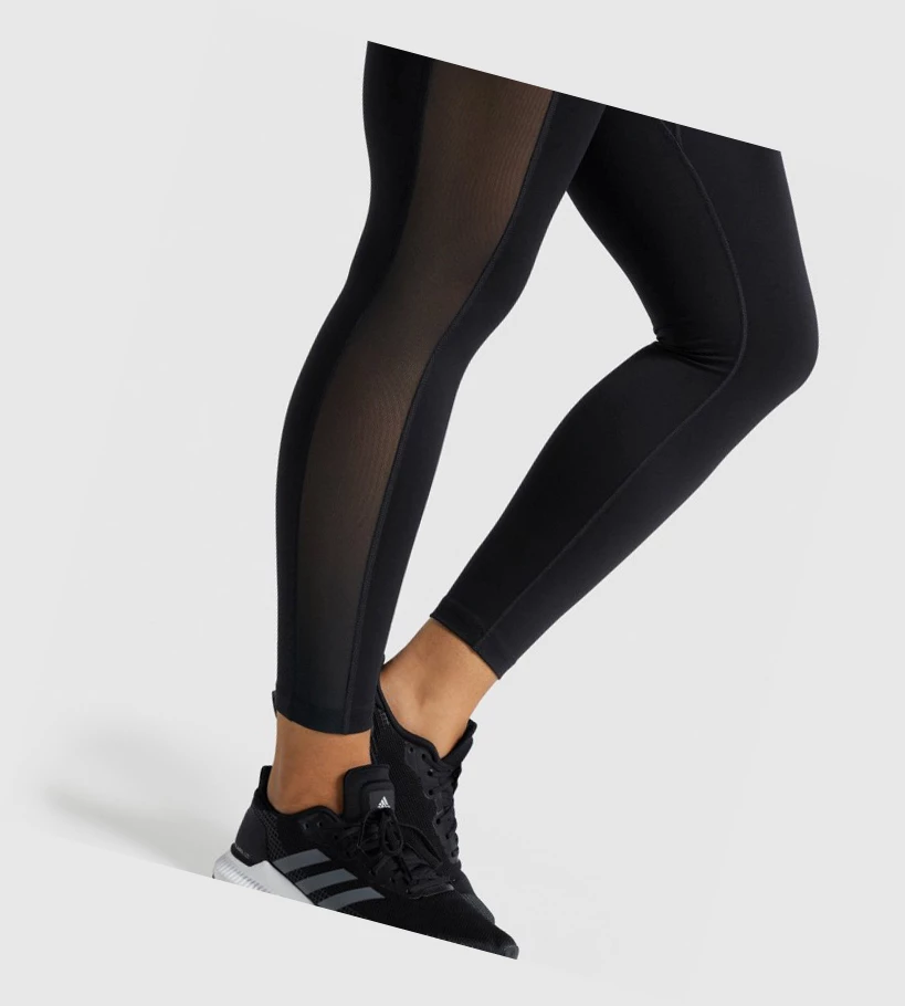 Gymshark Trenings Mesh Pocket High Waisted Leggings Dame Svarte | JQAYNE136