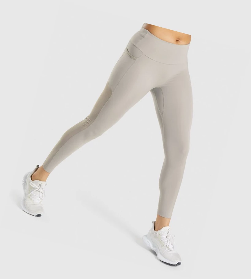 Gymshark Trenings Mesh Pocket High Waisted Leggings Dame Grå | UERFYB402