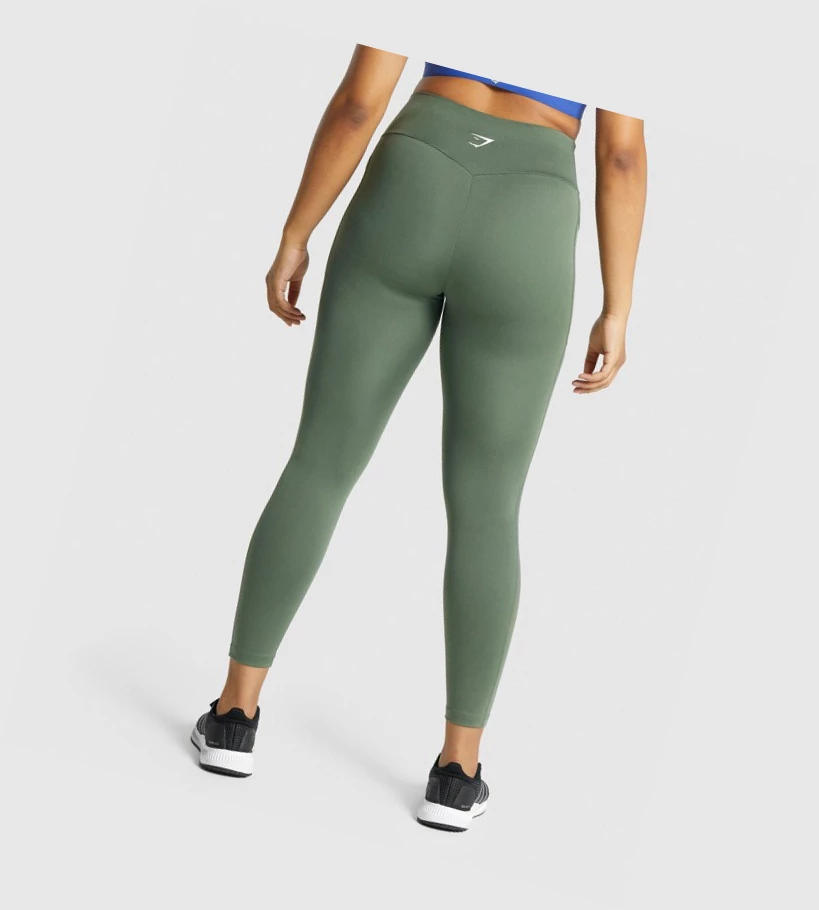 Gymshark Trenings Mesh Pocket High Waisted Leggings Dame Grønn | XYVFMP498