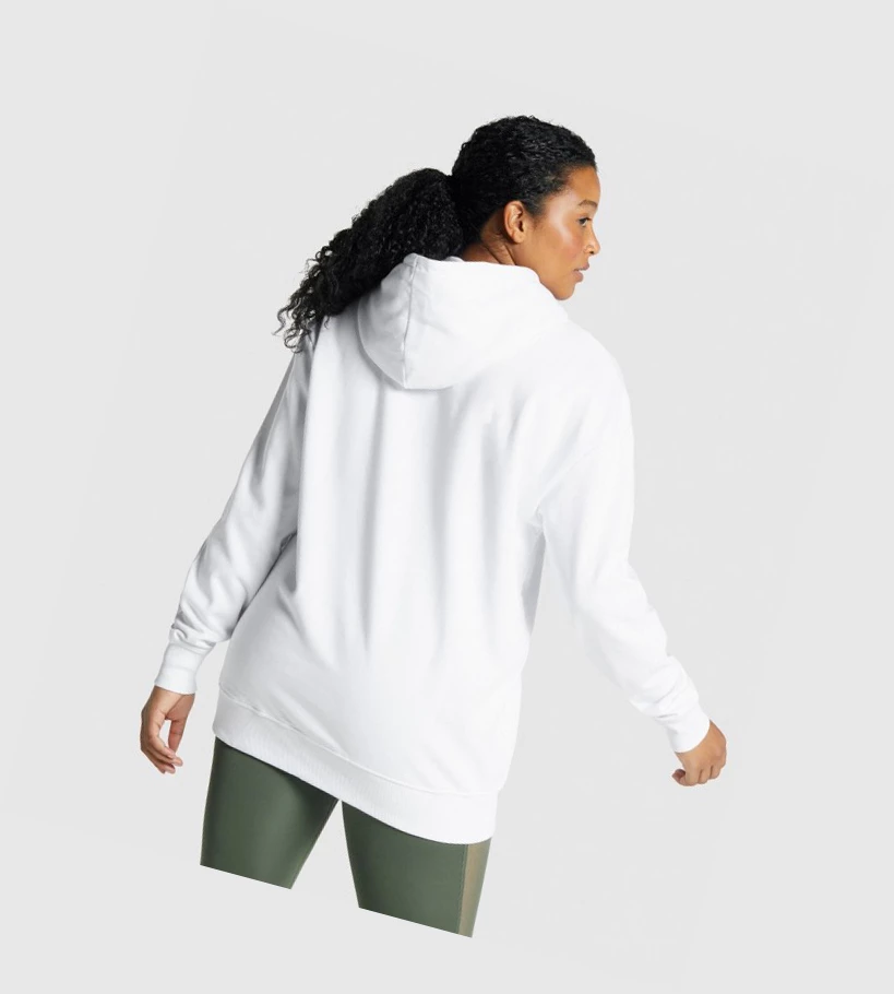 Gymshark Trenings Oversized Klær Dame Hvite | DAOPUK721