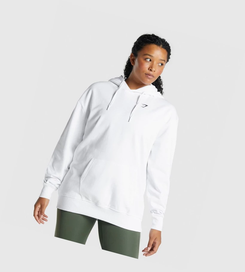 Gymshark Trenings Oversized Klær Dame Hvite | DAOPUK721