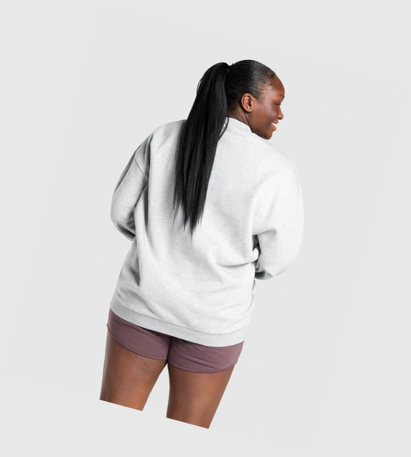 Gymshark Trenings Oversized Sweatshirt Klær Dame Lyse Grå | YCLVZG410