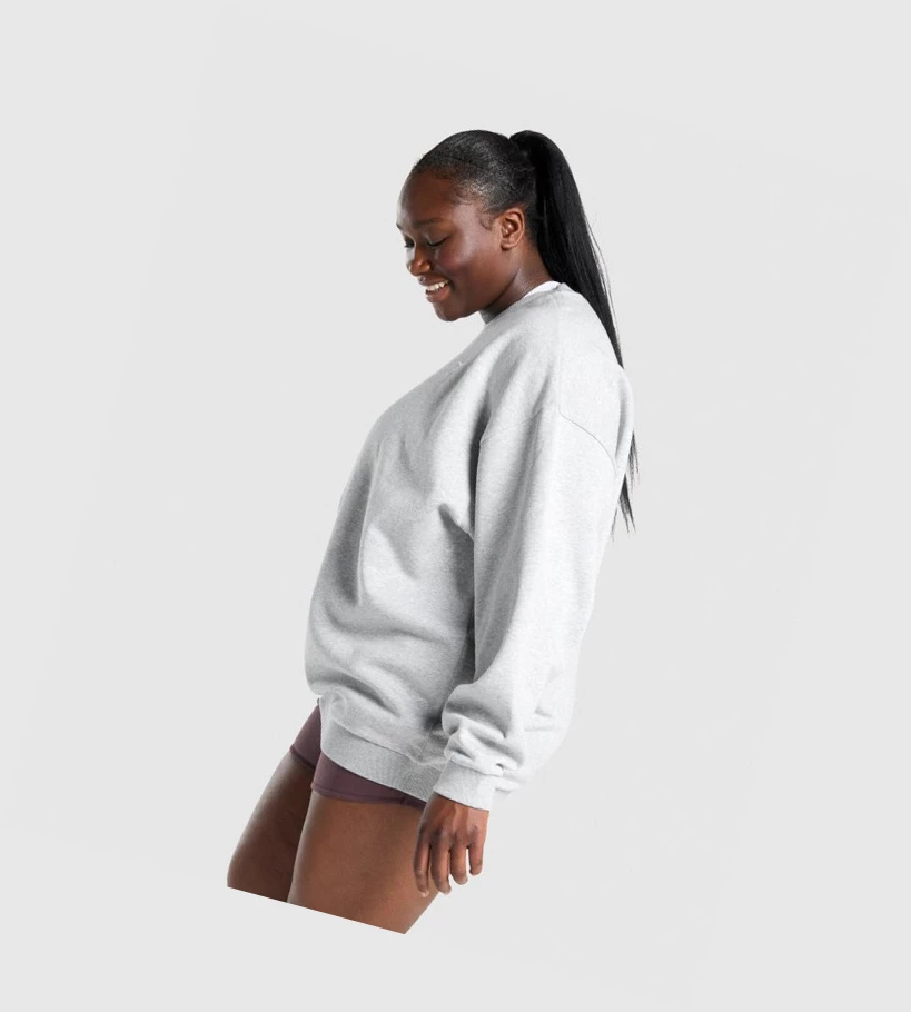 Gymshark Trenings Oversized Sweatshirt Klær Dame Lyse Grå | YCLVZG410