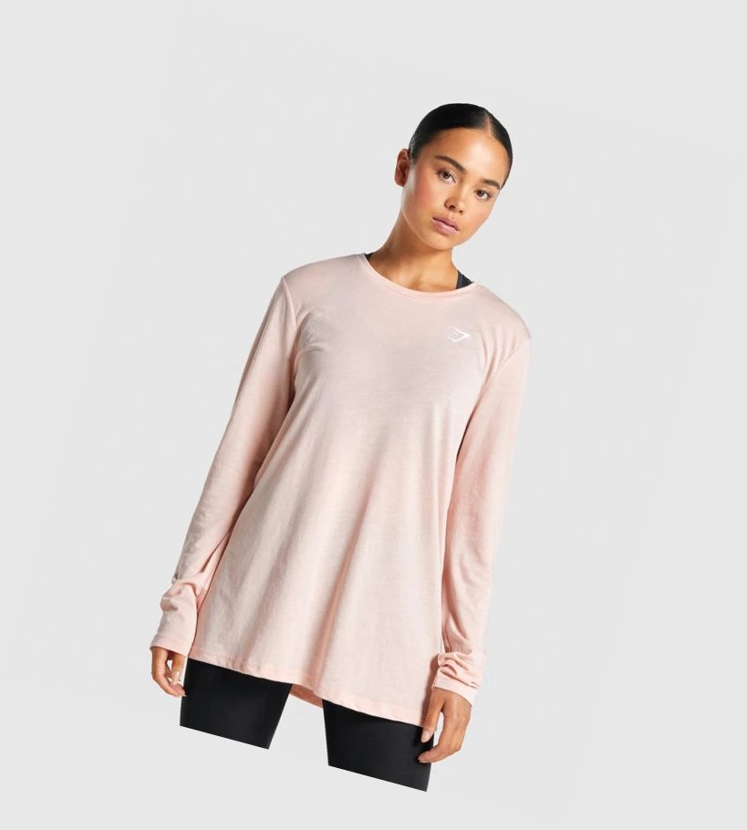 Gymshark Trenings Oversized T-skjorte Dame Lyse Rosa | IMPAZT435