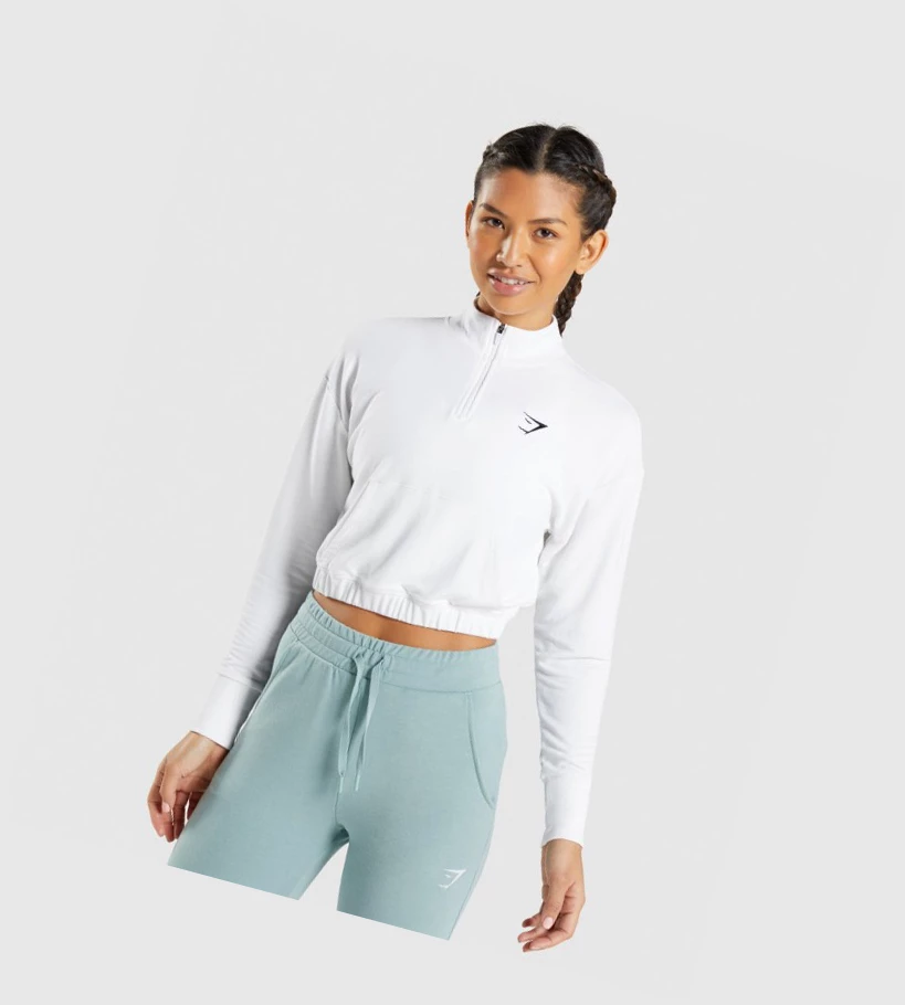 Gymshark Trenings Pippa T-skjorte Dame Hvite | HIVJPK302